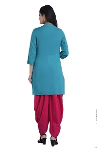 JAIPUR ATTIRE Women's Rayon Embroidered Pattern Banded Collar Mid -thigh Salwar Kurta(JAS1027-XL, Green, XL)-thumb1