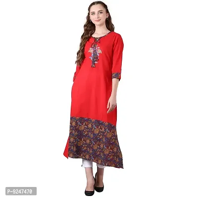 Jaipur Attire Red Printed Cotton Kurti