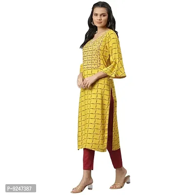 JAIPURATTIRE Jaipur Attire Women Embroidered Straight Kurta-thumb2