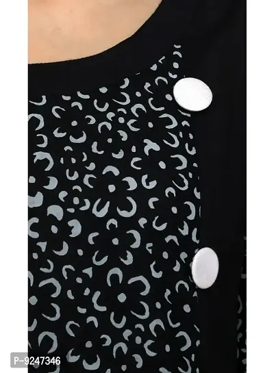 JAIPUR ATTIRE BLACK CASUAL COTTON JAIPUR PRINTED KURTI WITH LONG FULL SLEEVE FOR WOMEN AND GIRLS FOR ETHNIC TRADITIONAL WEAR.-thumb3