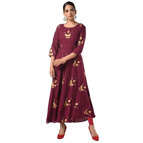 JAIPUR ATTIRE Women's Rayon Anarkali Kurti