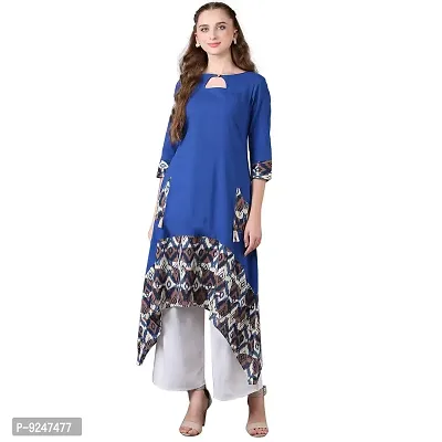 Jaipur Attire Blue Cotton Blend Kurti