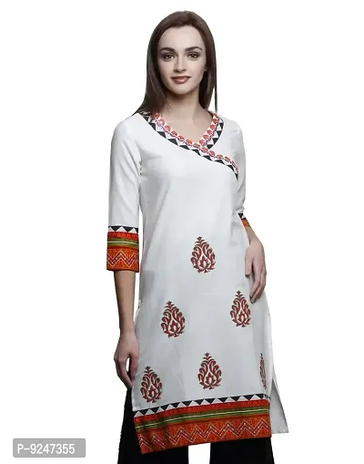 Jaipur Attire Women Cotton White Kurti