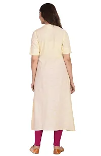 JAIPUR ATTIRE Women's Cotton Slub Embroidered Pattern Collar Neck Calf Length Kurta(JSF54)-thumb3