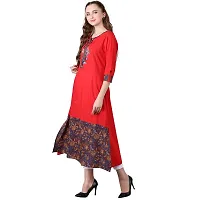 Jaipur Attire Red Printed Cotton Kurti-thumb1