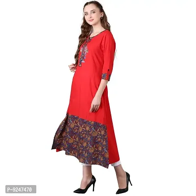 Jaipur Attire Red Printed Cotton Kurti-thumb2