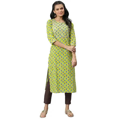 Stylish Cotton Printed Straight Kurti