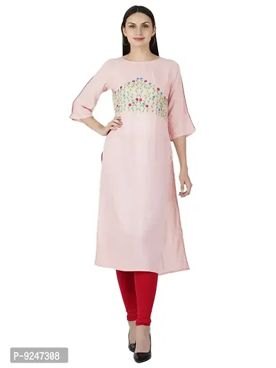 JAIPUR ATTIRE Women's Rayon Straight Kurti-thumb0