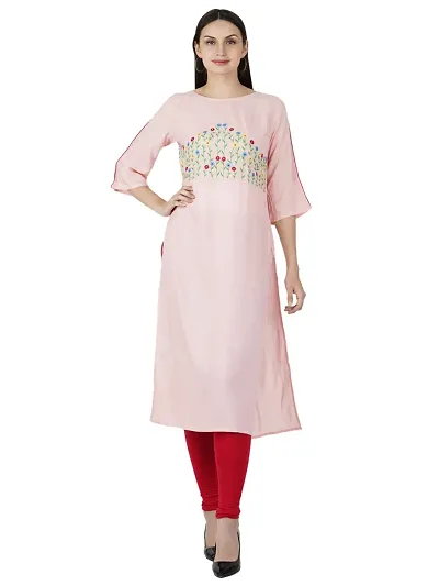 JAIPUR ATTIRE Women's Rayon Straight Kurti