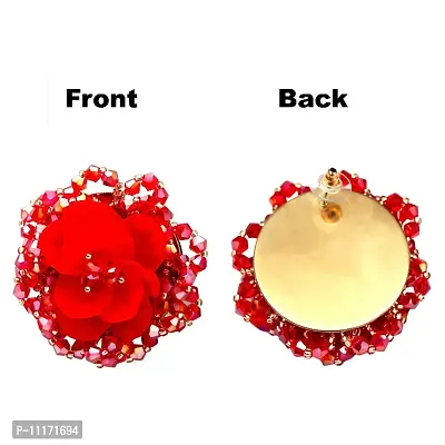 Latest Trendy Stylish Flower Tops Stone Earrings For Girls And Women-thumb4