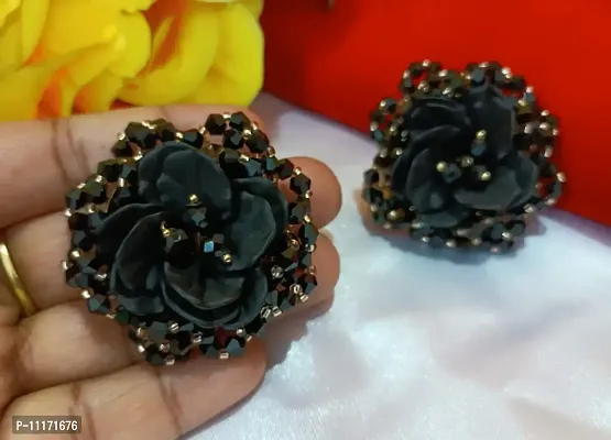 Trendy Brass Rose Style Earring-thumb0