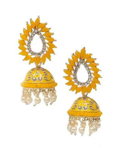 MARVELOUS ARTS - Traditional Pearl Meenakari Work Jhumki, Jhumka Earrings for Women & Girls