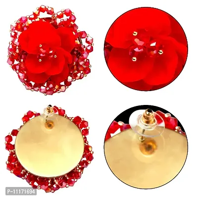 Latest Trendy Stylish Flower Tops Stone Earrings For Girls And Women-thumb5