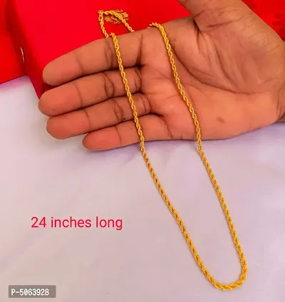 Trendy Gold Plated 24 Inches Long Chain For Women