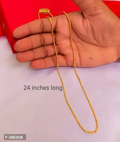 Trendy Gold Plated 24 Inches Long Chain For Women