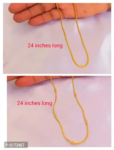 Latest Trendy Gold Plated Long Chain for Girlsand Women(Combo of 2)