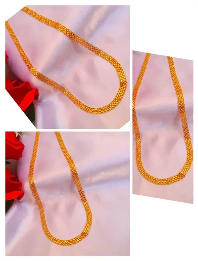 Latest Trendy Gold Plated 24 Inches Long Chain for Girls and Women