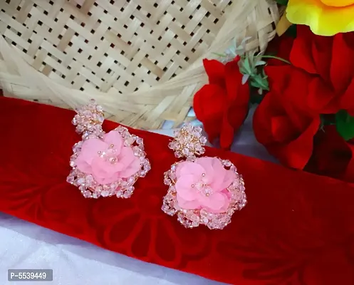 Latest Trendy Desing Flower Long Earrings for Girls and Women-thumb2