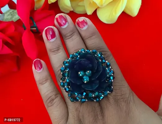 Latest Trendy Stylish Flower Rose Style Ring For Girls and Women-thumb0