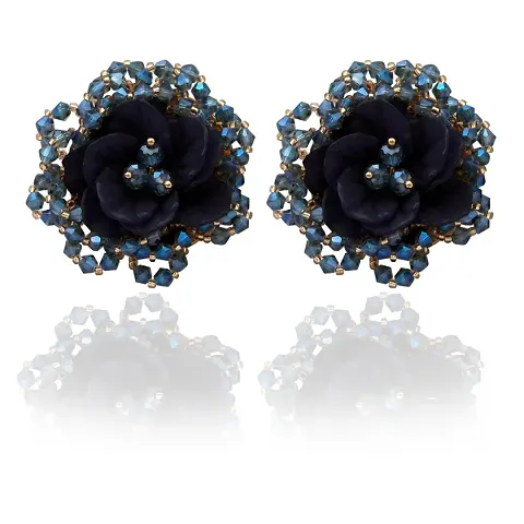 Latest Trendy Stylish Flower Tops Stone Earrings for Girls and Women