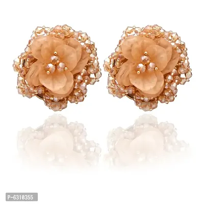 Latest Trendy Stylish Flower Tops Stone Earrings for Girls and Women-thumb0