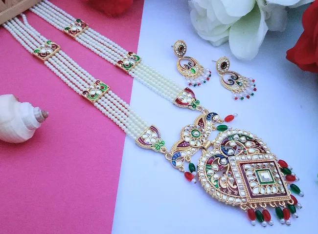 Alexandrite Pearl Meenakari Bridal Jewellery Sets