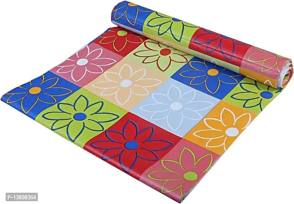 TRENDS TRACKER PVC Mat Roll for Kitchen Drawer Mat/Shelf Mat (5 Meter) (5 MTR, Multi Flower)-thumb0