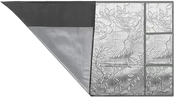 TRENDS TRACKER Waterproof 2-Layered Refrigerator/Fridge Top Cover Cover With 6 Utility Pockets (Floral Silver, Size 39x21inches)-thumb3