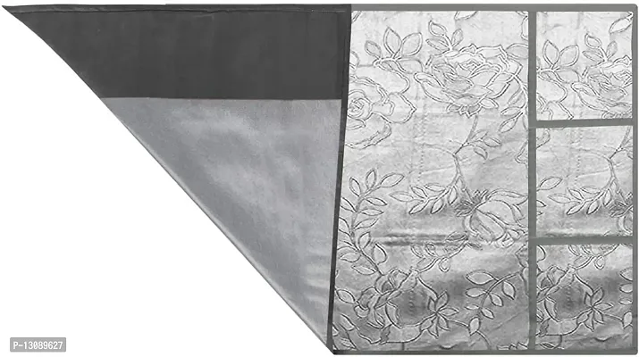 TRENDS TRACKER Waterproof 2-Layered Refrigerator/Fridge Top Cover Cover With 6 Utility Pockets (Floral Silver, Size 39x21inches)-thumb4