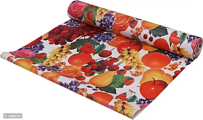 TRENDS TRACKER PVC Mat Roll for Kitchen Drawer Mat/Shelf Mat (5 Meter) (5 MTR, Fruits)