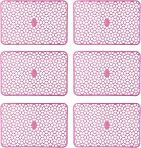 TRENDS TRACKER PVC Rectangular Waterproof Multi Purpose Refrigerator Fridge Mats (6 Pcs) (Pack of 6, Pink)-thumb3