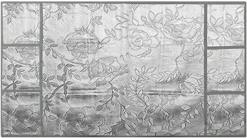 TRENDS TRACKER Waterproof 2-Layered Refrigerator/Fridge Top Cover Cover With 6 Utility Pockets (Floral Silver, Size 39x21inches)-thumb2