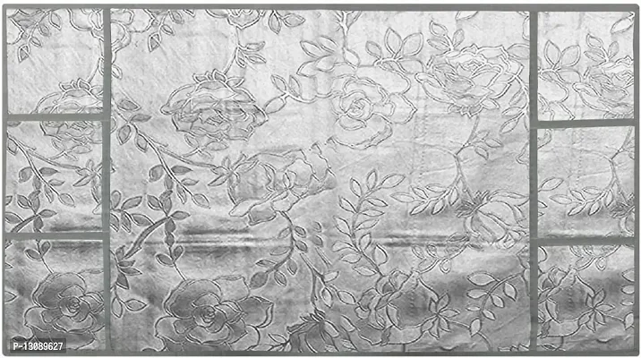 TRENDS TRACKER Waterproof 2-Layered Refrigerator/Fridge Top Cover Cover With 6 Utility Pockets (Floral Silver, Size 39x21inches)-thumb3