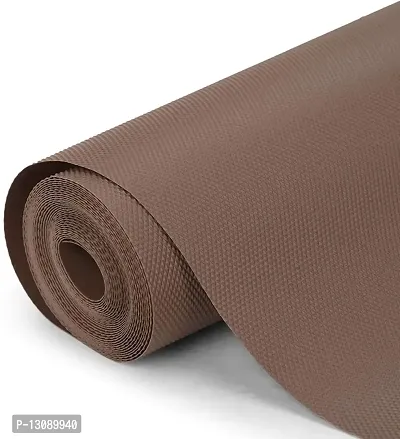 TRENDS TRACKER PVC Anti-Slip Mat Roll for Kitchen Drawer, Bath, Shelf Liner, Fridge Mat, Table (5 Meter) (5 Meter, LITE Brown)