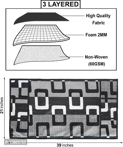 TRENDS TRACKER | Polyester 3-Layered | Fridge Top Cover | Refrigerator Cover | With 6 Utility Pockets (Black)-thumb5