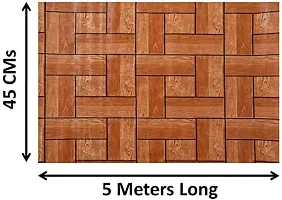 TRENDS TRACKER PVC Mat Roll for Kitchen Drawer Mat/Shelf Mat (5 Meter) (5 MTR, Wooden Brown)-thumb1