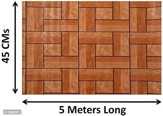 TRENDS TRACKER PVC Mat Roll for Kitchen Drawer Mat/Shelf Mat (5 Meter) (5 MTR, Wooden Brown)-thumb2