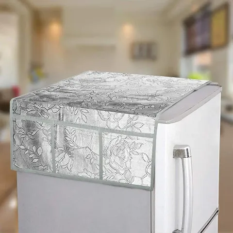 TRENDS TRACKER Velvet 3-Layered Fridge Top Cover/Refrigerator Cover With 6 Utility Pockets (Size-39x21 Inches)