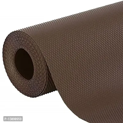 TRENDS TRACKER PVC Anti-Slip Mat Roll for Kitchen Drawer, Bath, Shelf Liner, Fridge Mat, Table (1.5 Meter) (1.5 MTR, Dark Brown)