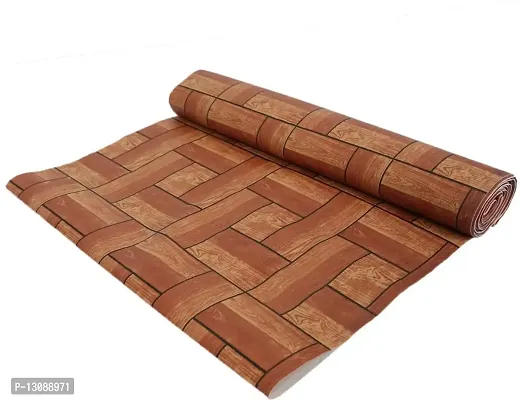 TRENDS TRACKER PVC Mat Roll for Kitchen Drawer Mat/Shelf Mat (5 Meter) (5 MTR, Wooden Brown)-thumb0
