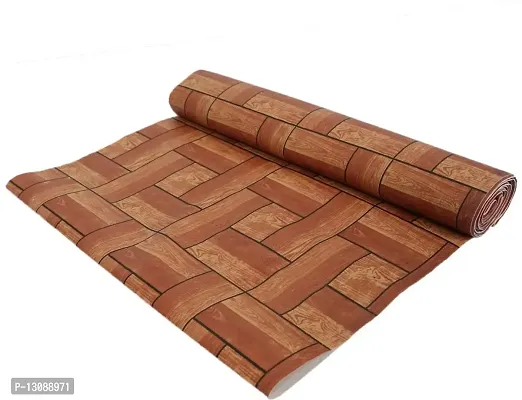 TRENDS TRACKER PVC Mat Roll for Kitchen Drawer Mat/Shelf Mat (5 Meter) (5 MTR, Wooden Brown)