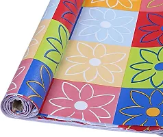 TRENDS TRACKER PVC Mat Roll for Kitchen Drawer Mat/Shelf Mat (5 Meter) (5 MTR, Multi Flower)-thumb1