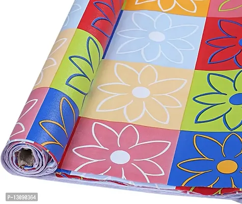 TRENDS TRACKER PVC Mat Roll for Kitchen Drawer Mat/Shelf Mat (5 Meter) (5 MTR, Multi Flower)-thumb2