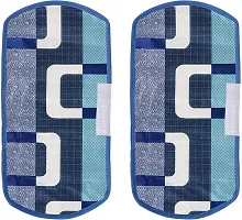 TRENDS TRACKER Combo Set of 1 Pc Fridge Top Cover with 6 Utility Pockets, 2 Pc Fridge Handle Cover and 4 Pc Fridge Mats (Blue Butterfly) Set of 7.-thumb2