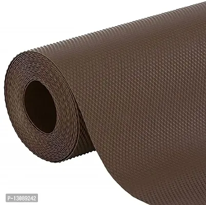 TRENDS TRACKER PVC Anti-Slip Mat Roll for Kitchen Drawer, Bath, Shelf Liner, Fridge Mat, Table (3 Meter) (3 Meter, LITE Brown)