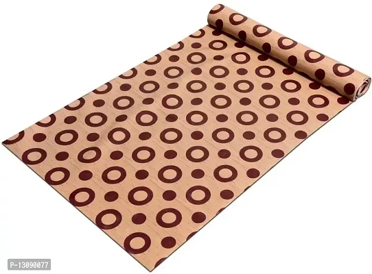 TRENDS TRACKER PVC Mat Roll for Kitchen Drawer Mat/Shelf Mat (5 Meter) (5 MTR, Brown Circle)