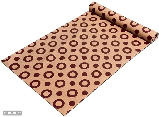 TRENDS TRACKER PVC Mat Roll for Kitchen Drawer Mat/Shelf Mat (5 Meter) (5 MTR, Brown Circle)-thumb0