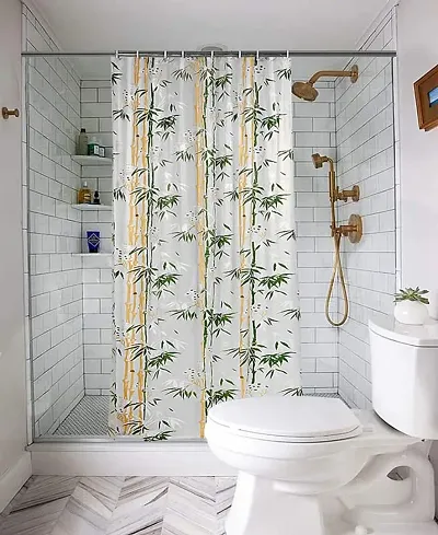 TRENDS TRACKER PVC Floral Waterproof 7 Feet Shower Curtain for Bathroom with 8 Hooks