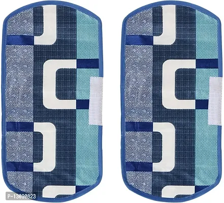 TRENDS TRACKER Combo Set of 1 Pc Fridge Top Cover with 6 Utility Pockets, 2 Pc Fridge Handle Cover and 4 Pc Fridge Mats (Blue Circle) Set of 7.-thumb3