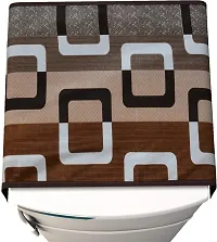 TRENDS TRACKER | Polyester 3-Layered | Fridge Top Cover | Refrigerator Cover | With 6 Utility Pockets (Brown)-thumb3